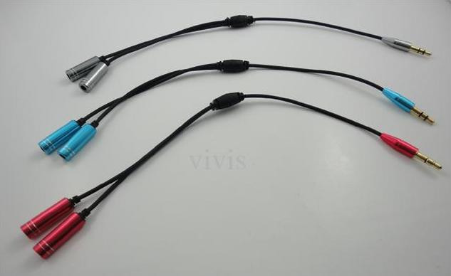 Adaptateur Doubleur jack 3,5 mm stereo Audio cable Vt-france